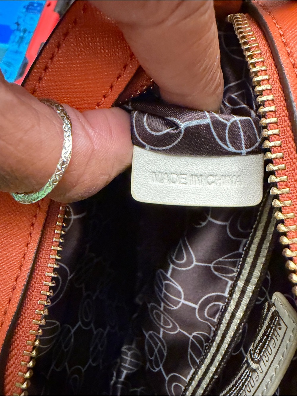 Henri Bendel Orange Saffiano Leather Crossbody Camera Bag - Picture 10 of 10